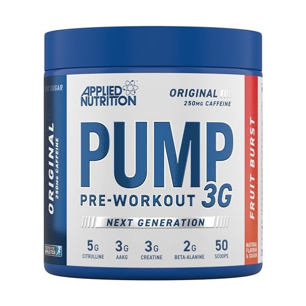 Applied Nutrition Pump 3G Pre-Workout, Fruit Burst - 375g Créatine