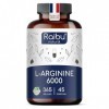 L-Arginine - 365 Gélules Végétaliennes - 6000 mg de L Arginine HCL Pure dont 4976 mg Pure par Dose Journalière - Supplément