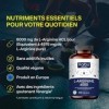 L-Arginine - 365 Gélules Végétaliennes - 6000 mg de L Arginine HCL Pure dont 4976 mg Pure par Dose Journalière - Supplément