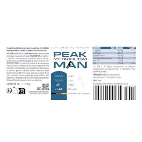 PEAK Metabolism MAN Capsules - amour, désir et passion - utilisation facile - 60 capsules contenu