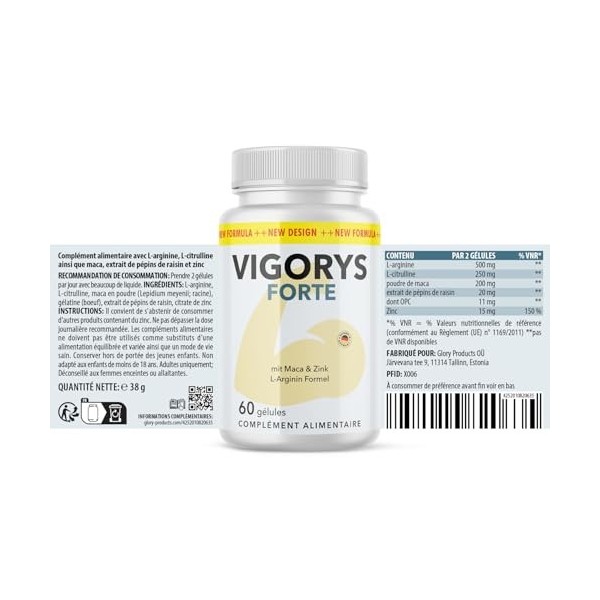 Vigorys Forte Capsules - pour plus de passion - pour les hommes - 60 capsules