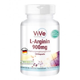 L-Arginine 900 mg - 120 gélules - Végétalien - Acide aminé populaire - 900 mg darginine-HCL par gélule | Qualité en provenan