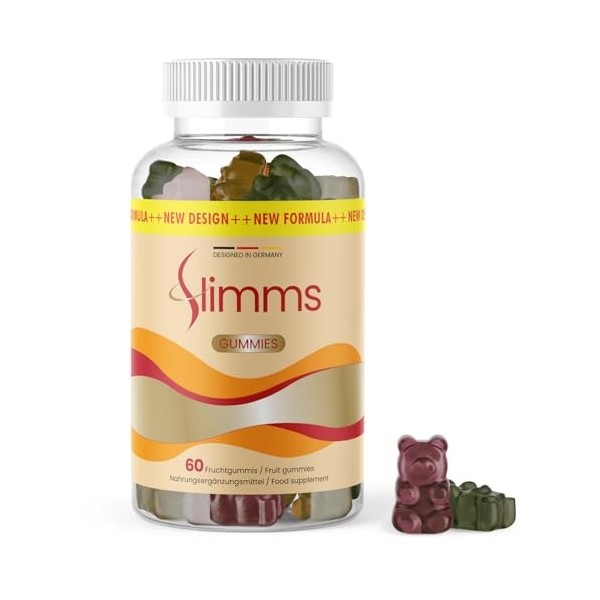 Slimms Gummies | pour femmes et hommes | avec des ingrédients de haute qualité | 60 gommes
