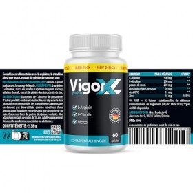 Vigor XL Pulse gélules - avec des ingrédients tels que L-arginine, L-citrulline, maca, extrait de pépins de raisin et zinc - 