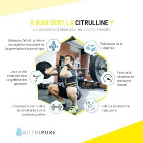 Nutripure | L-Citrulline BioKyowa® Végétale | Idéale pour la Congestion Musculaire pour lEntraînement | Précurseur de l Arg L...