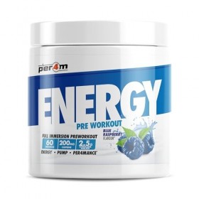 Per4m Energy Pre-Workout 60 Servings Framboise bleue - Pré-entraînement - Booster de pré-entraînement