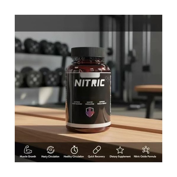 Citrulline, meilleur oxyde nitrique pour hommes, soutient la santé musculaire, cardiaque et énergétique