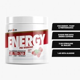 Per4m Energy Pre-Workout 60 Servings Fizz à la cerise - Pré-entraînement - Booster de pré-entraînement