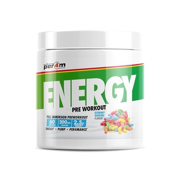 Per4m Energy Pre-Workout 60 Servings Vers en gomme - Pré-entraînement - Booster de pré-entraînement