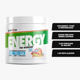 Per4m Energy Pre-Workout 60 Servings Vers en gomme - Pré-entraînement - Booster de pré-entraînement