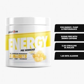 Per4m Energy Pre-Workout 60 Servings Fizz au citron et au sherbet - Pré-entraînement - Booster de pré-entraînement