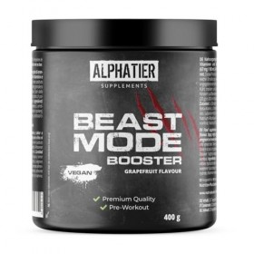 Alphatier Beastmode Pre-Workout Booster Grapefruit - hautement dosé + vegan - Caféine Citrulline L-Arginine Creapure ß-alanin