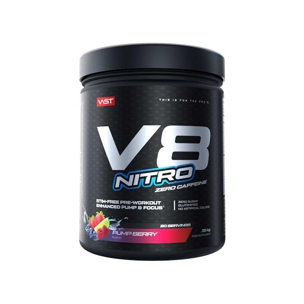 VAST V8 Nitro 20 Servings Nectarine pêche - Pré-entraînement - NO Booster