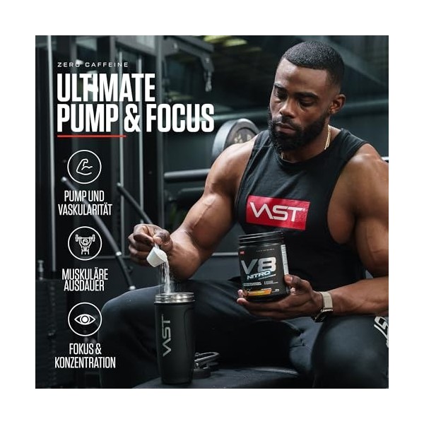 VAST V8 Nitro 20 Servings Nectarine pêche - Pré-entraînement - NO Booster