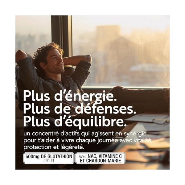 Glutathion Réduit 500 mg PiùLife, 240 Comprimés Avec Vitamine C, NAC N-acétylcystéine et Extrait de Chardon-Marie – Antioxy L...