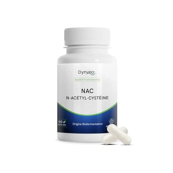 NAC N-Acétylcystéine pure - Précurseur Glutathion - Détoxification & Antioxydant - 600mg / 60 Gélules - Bio-Fermentation Natu