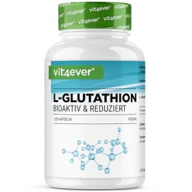 L-Glutathion - 120 gélules avec 500 mg par gélule - Premium : Glutathion réduit & bioactif issu de la fermentation - Hautemen