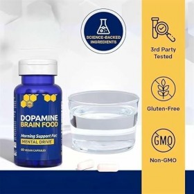 Aliment Cérébral Dopamine, Convient pour la Concentration et la Motivation Mentale,1pc L-Glutamine