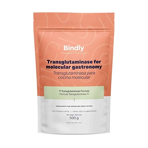 Bindly - Transglutaminase TI en Poudre - 500 gr - Améliore la Texture - Pour les Aliments Riches en Protéines - Recommandé po