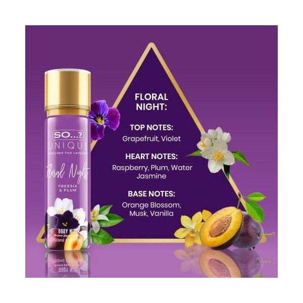 So…? Unique Floral Night Brume Corporelle Parfumée Pour Femme 150ml