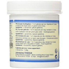 L-GLUTAMINA 120cap. – à prendre régulièrement selon la dose conseillée, complément alimentaire sous forme de gélules, boîte d