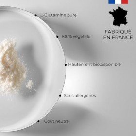 L-Glutamine - CUURE - Acide Aminé en Poudre [200g] - 100% Pure - Récupération Sport - Hautement Biodisponible - 30 Jours - Sa...