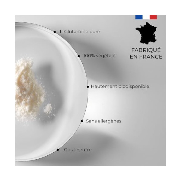 L-Glutamine - CUURE - Acide Aminé en Poudre [200g] - 100% Pure - Récupération Sport - Hautement Biodisponible - 30 Jours - Sa...