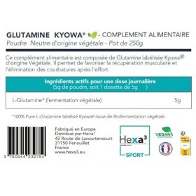 Glutamine Kyowa en poudre 250g Hexa3