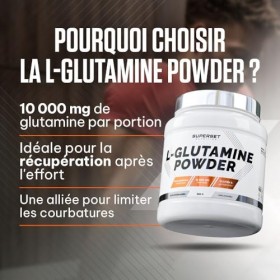 Superset Nutrition | L-glutamine Powder 550g | Glutamine | 10g de glutamine haute qualité ! - Neutre
