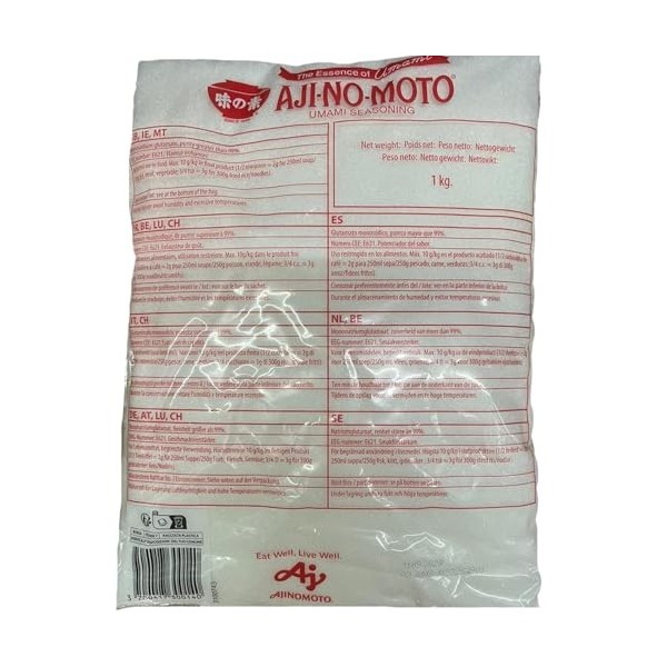 AJINOMOTO Glutamate monosodique, 3 x 1000 g , glutamate monosodique MSG , exhausteur de goût de qualité supérieure pour cui