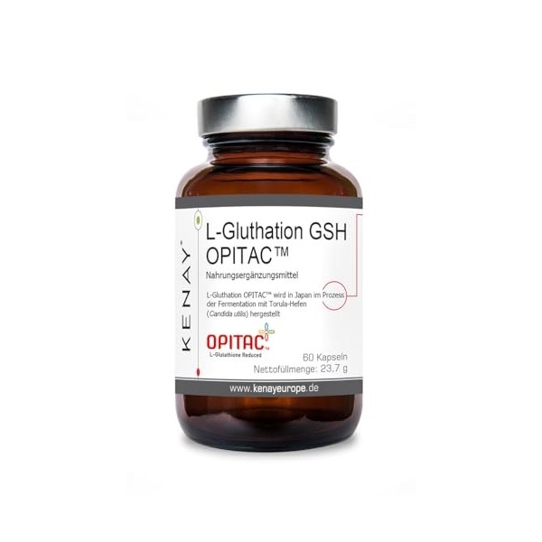 L-Gluthation GSH OPITAC™ 60 gélules 500 mg Complément alimentaire végétalien KENAY EUROPE | Qualité japonaise