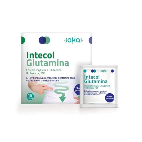 SAKAI INTECOL GLUTAMINA 15sbrs. – supplément conditionné en sachets pour boisson à mélanger, pratique à mélanger avec de l’ea