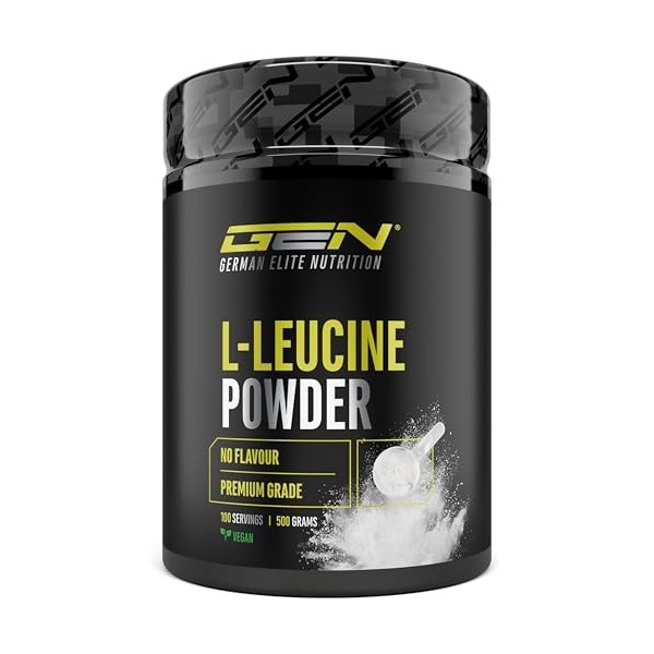 Leucine - 500 g de poudre - Haute pureté - Matière première de première qualité : L-leucine naturelle fermentée - Acide aminé