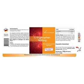 L-Tryptophane 500 mg – 180 gélules – Végétalien – Lot de 6 mois | Vitamintrend®
