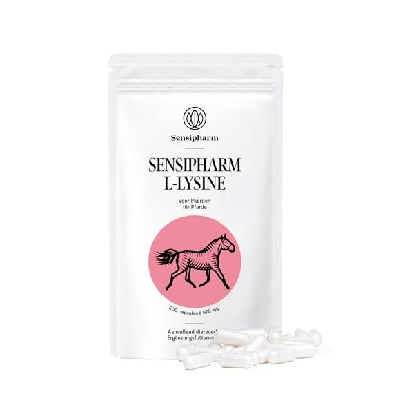 Sensipharm L-Lysine pour Chevaux 670 MG – Soutient Le métabolisme Musculaire Normal & Les défenses Naturelles – Acide aminé E