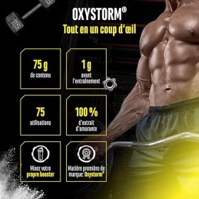 Nitrate Powder Oxystorm® 75 g - Poudre dextrait de feuille damarante pure - Optimal pour les boosters pré-entraînement - 