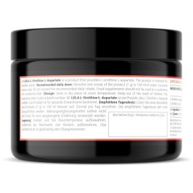 LOLA L-Ornithine-L-Aspartate Powder 80g -Mélange de deux acides aminés : Ornithine et acide L-aspartique 1000 mg par portio