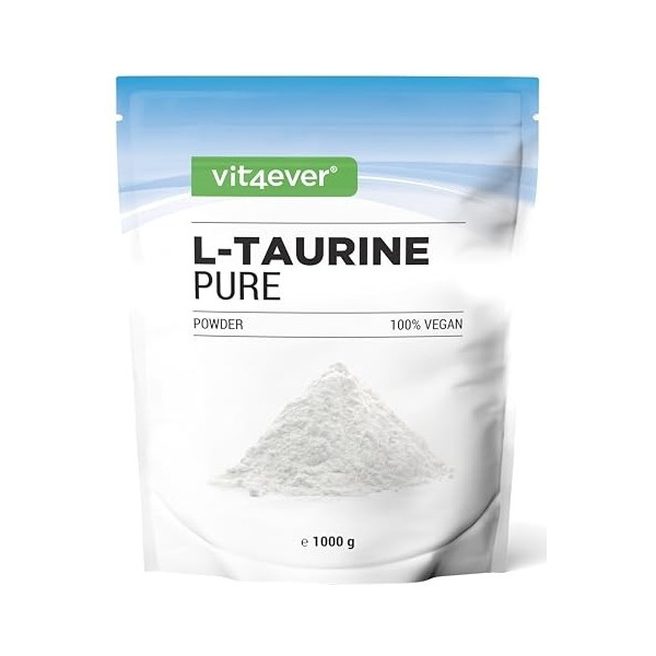 Poudre de Taurine - 1000 g 1 kg - Solubilité optimale - Végétalien - Pureté 99% - Qualité premium - Acide aminé L-Taurine