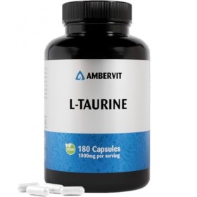 Taurine 1000 mg - 180 capsules - Approvisionnement de 3 mois | Acide aminé végétalien, facile à avaler, dosage élevé et sans 