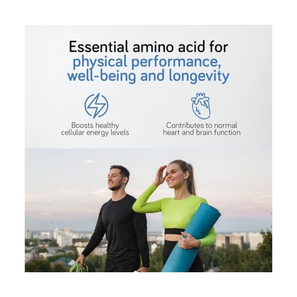 Taurine 1000 mg - 180 capsules - Approvisionnement de 3 mois | Acide aminé végétalien, facile à avaler, dosage élevé et sans 