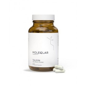 MoleQlar Taurine 90 gélules – 3000 mg/portion, fermentation responsable, haute pureté, végan, sans OGM
