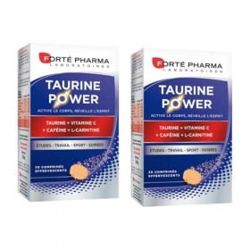 Forté Pharma -Pack x2 Taurine Power - Complément Alimentaire - Booster dÉnergie, Anti fatigue, Coup de boost - Caféine, Vita
