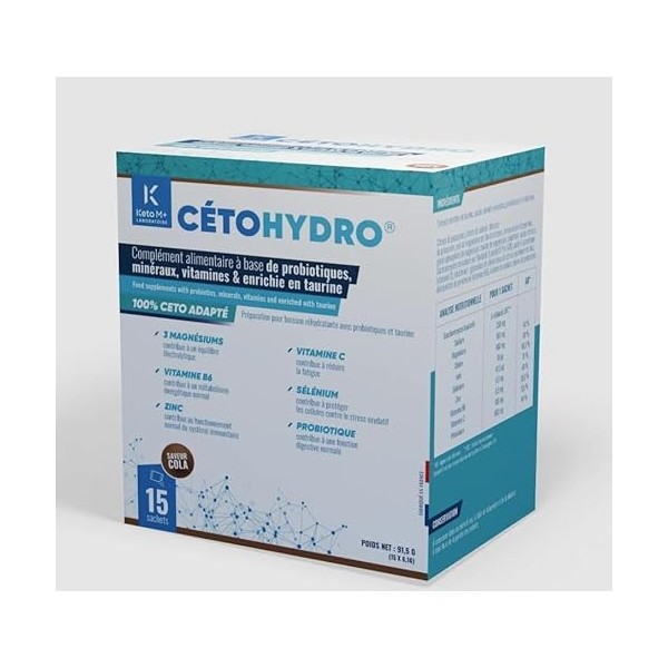 CetoHydro Boost – Complément Keto Énergie & Électrolytes – Vitamines & Minéraux – Arôme Naturel Cola