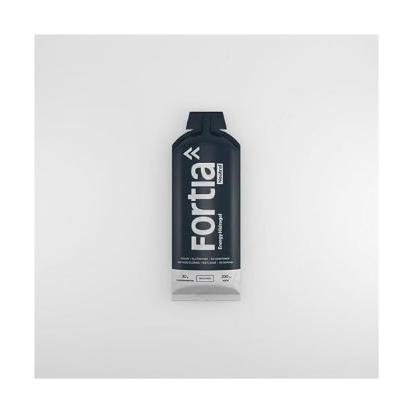 Fortia Energy Hydrogel Boîte de 12 gels énergétiques sans caféine | 30 g HC par gel | glucose fructose 1:0.8 | 200 mg Sodium 