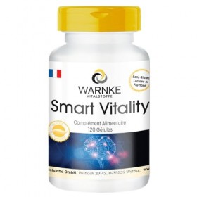 Smart Vitality - Complexe avec acide folique, taurine, Bacopa Monnieri, lycopode, phospholipide & Q10-120 gélules - fortement