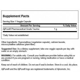 Swanson Taurine, 1000mg - 60 vcaps Taurine
