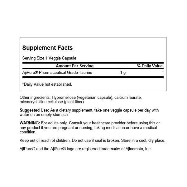 Swanson Taurine, 1000mg - 60 vcaps Taurine