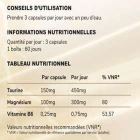 SuperMag - Magnésium Bisglycinate + Taurine + Vitamine B6 - Biodisponibilité Maximale - 180 Gélules - YAM Nutrition