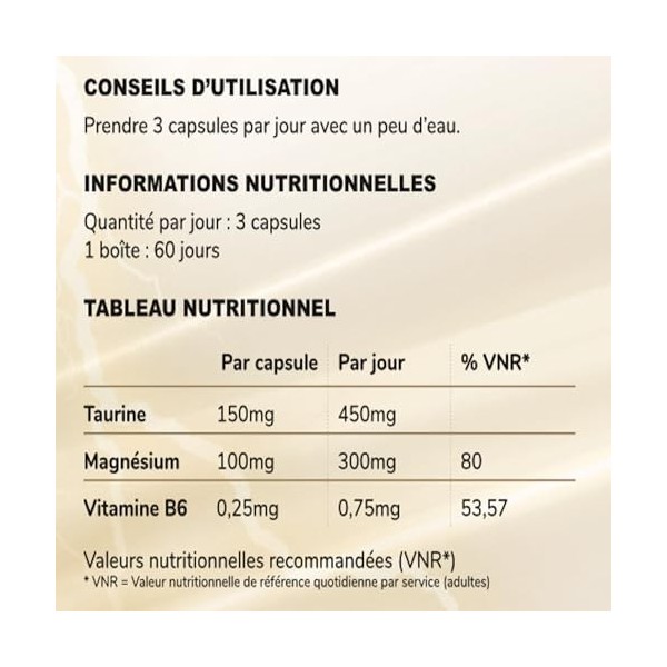 SuperMag - Magnésium Bisglycinate + Taurine + Vitamine B6 - Biodisponibilité Maximale - 180 Gélules - YAM Nutrition