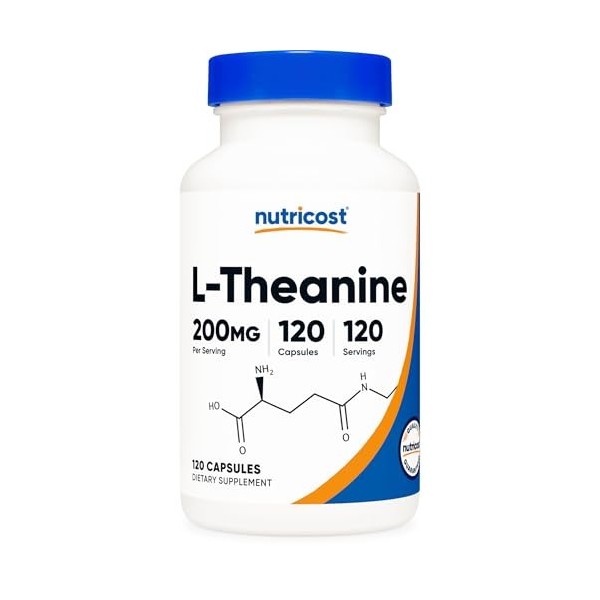 Nutricost L-Théanine 200mg, 120 Capsules, Double Puissance - Non-OGM, Sans Gluten